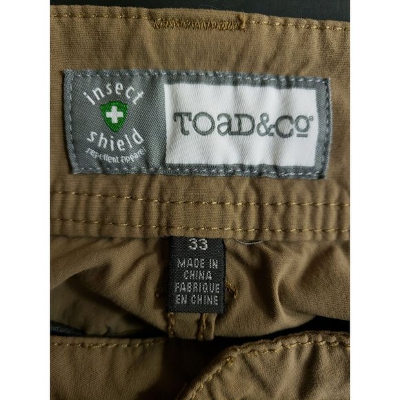 Toad & Co Insect Shield Pants Men's Size 33 Tan Gusseted - Picture 5 of 7